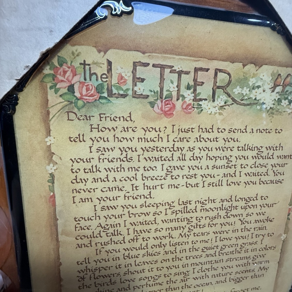 The Letter From Jesus Friend ‎ Carved Edge Wooden Wall Plaque Religious